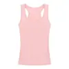 Camisole Versátil de Cor Sólida para o Início da Primavera com Bojos, Design Único para Usar por Cima, Top Curto Esportivo Slim-Fit com Costas Nadador