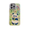 Funda de Teléfono Móvil de Dibujos Animados Azul Brillante con Pedrería Panda Manzana 16 Adecuada para iPhone14promax Soporte 13 Todo Incluido 15 Mujeres