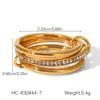 Anillo de Acero Inoxidable Estilo Europeo y Americano para Mujer, Anillo que No se Desvanece, Chapado en Oro de 18 Quilates, Anillo Liso, Joyería de Mano con Diamantes, Joyería de Acero de Titanio de Nicho
