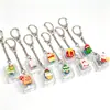 Llavero de Navidad de dibujos animados con luz de un solo botón para aliviar el estrés, juguete de botón para aliviar el estrés, colgante, regalo navideño