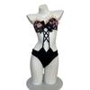 Lencería Sexy Bikini de Tirantes Tres Puntos Dividido para Mujer Puro Deseo Traje de Baño Estampado Traje que No Necesita Quitarse Traje 2925