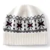 Chapéu de tricô de caxemira para outono e inverno, novo estilo, blocos de cor, jacquard, moda, versátil, simples, quente, protege as orelhas, anticongelante