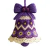 Decoração de Sino de Crochê para Árvore de Natal Pendant de Árvore de Natal Pingente Acrílico Plano 2D Presente de Natal
