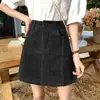 Falda Corta de Pana para Mujer 2026 Primavera Otoño Nueva Negra Cintura Alta Línea A Talla Grande Adelgazante Ajustada a la Cadera Falda Corta Petite