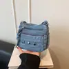 2026 Nuevo Bolso de Hombro Único Estilo Perezoso Retro de Mezclilla Mochila Pequeña para Mujer Viaje Trayecto Ligero Casual Bolso Cruzado