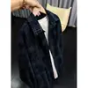 Camisa Xadrez Retro Americana Masculina Primavera e Outono Marca Tendência Tie-dye Cardigan Camisa de Manga Longa Caimento Relaxado Roupa Externa Casual