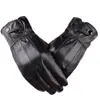 Guantes de Cuero para Hombre, Estilo Delgado, Otoño e Invierno, Forro de Lana, Engrosados, Cálidos, Adecuados para Ciclismo y Conducción, Compatibles con Pantalla Táctil, Estilo de Pareja