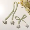 Tulipa Doce Delicada Laço Duplo DIY Botão de Flor Fresca Decoração com Laço para Roupas Acessórios de Cabelo Suprimentos