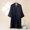 Bata Kimono de Gasa de Algodón Puro Fina Estilo Japonés para Hombre, Bata de Baño Talla Grande, Bata Cardigan Estilo Japonés, Traje de Sauna