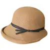 Chapéu de Palha Estilo Hepburn Feminino Simples Retrô Dobrável Chapéu Bacia Laço Artístico Pescador Chapéu de Sol Casual Fresco