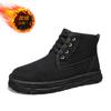 2024 inverno nova chegada forrado de lã quente acolchoado botas de neve masculinas com cadarço cano alto algodão sapatos de sola grossa botas curtas para atividades ao ar livre