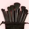 Set de 13 Brochas de Maquillaje - Suaves, Esponjosas, Profesionales para Base y Difuminado, Multi-Estilo, Colección Completa de Herramientas de Belleza