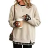 Moletom Amazon feminino com blocos de cor e mangas compridas, série com estoque de longo prazo, best-seller de outono/inverno, estilo casual para casais