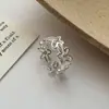 Anillo de Plata de Ley S925 para Mujer, Estilo de Nicho de Gama Alta, No se Desvanece, Anillo de Dedo Versátil Estilo Ins, Joyería Coreana de Estilo Abierto