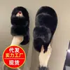 Novas pantufas de algodão felpudo com sola grossa para mulheres, moda outono e inverno 2026, pantufas peludas da moda para uso externo e interno