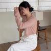 Outono e Inverno Nova Malha de Lã Feminina Um Botão Solta Curta Cintura Alta Gola Redonda Cardigan Manga Longa Elegante Casaco
