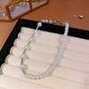 Colar com pingente de coração de pérola e franja para mulheres, luxo leve, nicho, design avançado, corrente para clavícula, moda outono e inverno, corrente para suéter