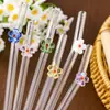 2026 Novos Canudos de Vidro Estilo Japonês Flor de Cerejeira para Suco, Leite, Bebidas e Chá de Leite, Canudos de Vidro Borossilicato Alto Resistentes a Altas Temperaturas