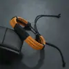 Nuevo Modelo Punk, Venta Directa del Fabricante, Pulsera Tejida Retro de Piel de Vaca, Joyería Simple de Cuero Genuino para Hombres y Mujeres, Suministro Transfronterizo