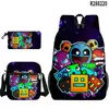 Mochila Escolar 3D Nova Geometria Sprint Geometry Dash Estojo para Lápis Bolsa de Ombro Conjunto de Três Peças Estampado