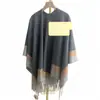 Novo Xale de Caxemira com Franjas em Combinação de Cores Moda Outono e Inverno Feminina Versátil Retro Alta Qualidade Quente Manto Capa Peça Externa