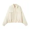 Moda Femenina Transfronteriza Europea y Americana Nueva Primavera Chaqueta Bomber con Bolsillo y Dobladillo Plisado Venta al por Mayor de Alta Gama