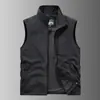 Primavera e outono novo masculino cor sólida gola alta multi-bolsos multi-funcional outdoor à prova de vento à prova d'água lazer esportes solto