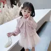 Vestido Traje de Moda para Bebé Niña 2025 Nuevo Otoño Chaleco Falda de Gasa Vestido de Princesa para Niños Conjunto de Dos Piezas