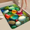 Tapete de banheiro com padrão de pedras 3D, absorvente e de secagem rápida, antiderrapante, para uso doméstico, tapete de terra de diatomáceas, disponível para dropshipping