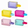 Ins Simple Color Dopamina Bolsa Tofu Malla de Gran Capacidad Bolsa Cosmética de Viaje Colorida Portátil Bolsa Cosmética de Malla
