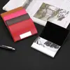 Portatarjetas de Negocio de Cuero Personalizado con Logo Caja Metálica para Tarjetas de Visita Portatarjetas de Negocio de Cuero PU Portatarjetas de Negocio de Cuero