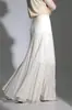 Novo estilo plissado brilhante com design de camada dupla, saia longa elegante estilo deusa com caimento, saia midi fashion, versátil e modeladora
