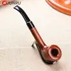 Actual al por mayor elegante negro marrón elegante pipa diseño chino gran cantidad preferencial cabeza redonda boca plana pipa