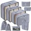 Conjunto de Armazenamento para Viagem Amazon Bolsa de Armazenamento para Viagem Conjunto de Oito Peças Bolsa de Armazenamento para Organização de Roupas de Viagem