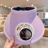 Sombrero de Sol con Ventilador de Color Sólido Estilo Coreano de Verano para Mujer con Visera Curva, Sombrero Visera de Refrigeración y Protección Solar para Deportes al Aire Libre con Carga Automática