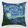 Funda de Almohada Pintura al Óleo Vintage Estilo Europeo Pastoral Van Gogh Cojín Decorativo Creativo para Sala de Estar Sofá Cojín Lumbar Respaldo de Cama