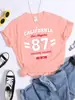 Camiseta Casual de Algodón Puro 180g para Mujer Cuello Redondo Manga Corta Algodón Estampado Europeo y Americano Sudeste Asiático