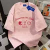 Camiseta de Manga Corta con Diseño Tie-dye 100% Algodón para Hombres y Mujeres Verano Holgada Casual Adelgazante Cuello Redondo Top de Pareja ins