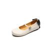 Zapatos de Mujer Estilo Academia Menos con Lazo Aumento de Altura Interior Nueva Primavera y Otoño Combinan con Todo Cuero Genuino Punta Redonda Boca Baja Zapatos Mary Jane
