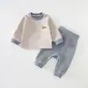 Conjunto de Calça de Veludo Algodão Sem Ossos Cintura Alta Proteção da Barriga Glúteos Roupa de Outono para Bebê Calças de Outono Meninos e Meninas Camada Base