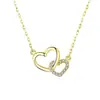 Hebilla de Corazón a Corazón Transfronteriza Colgante de Diamante Amoroso Estilo Ins Femenino Cadena Cruzada Cadena de Clavícula Dulce Todo-partido Joyería