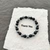 Venta Caliente Transfronteriza Pulsera Sencilla Retro Imitación Ágata Negra Cálculo Biliar Negro Pulsera de Piedras Naturales Pulsera de Perlas Fábrica de Joyería Mayoreo