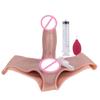 Brinquedo Sexual Adulto Sxxy Dildo Artificial para Mulheres Usarem Sólido Borrifável à Água à Prova d'Água Brinquedo de Silicone Calças de Couro