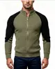 2026 Comércio Exterior Outono/Inverno Masculino Gola Alta Bloco de Cores Zíper Suéter Malha Tamanho Plus Moda Casual Jaqueta Cardigan