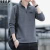 Suéter JEEP SPIRIT con media cremallera para hombre, otoño 2023, nuevo, color liso, playera base casual de felpa