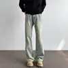 Calça jeans masculina cor de lama amarela estilo americano, calça para primavera e outono de perna reta com vibe high street, calça casual limpa e com bom caimento para homens