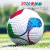Novo Modelo Bola de Futebol Copa do Mundo 2026 EUA-Canadá-México, Tamanho 5 Laminada, Tamanho 4 Adesiva, Tamanho 3 PU Costurada à Máquina Bola de Futebol PVC Atacado