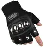 Luvas de casco de aço para motocicleta Luvas de meio dedo para pilotagem ao ar livre Luvas táticas para motocicleta Luvas de equitação de ferro para homens