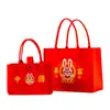 2026 Novo Estilo Sacola Tote de Lembrança Sacola Tote de Presente Sacola de Armazenamento Sacola Tote de Feltro Festivo Vermelho Fabricante
