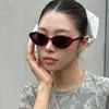 Moda Europeia e Americana Novos Óculos de Sol Gatinho, Óculos Versáteis para Influenciadores de Estilo de Rua, Óculos Sem Grau com Proteção Contra Luz Azul